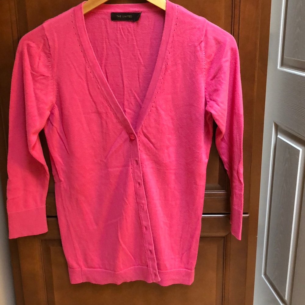 The Limited pink 3/4 sleeve cardigan
